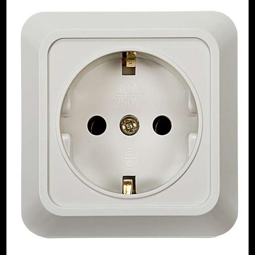 Розетка 1-м BOLLETO с заземл. накл. 7028 бел. ASD / IN HOME 4680005959792 фото 1