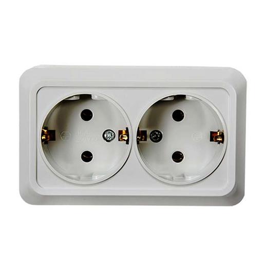 Розетка 2-м BOLLETO с заземл. накл. 7128 бел. ASD / IN HOME 4680005959839 фото 1