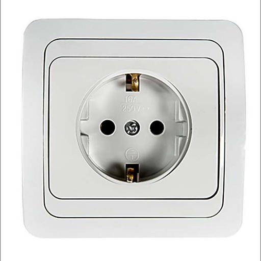 Розетка 1-м CLASSICO с заземл. 2028 бел. ASD / IN HOME 4680005959907 фото 1