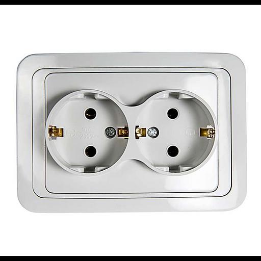 Розетка 2-м CLASSICO с заземл. 2128 бел. ASD / IN HOME 4680005959921 фото 1