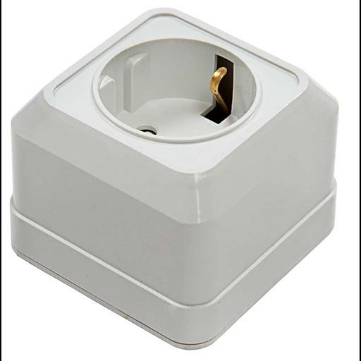 Розетка 1-м BOLLETO защ. шторки с заземл. накл. 7028х бел. ASD / IN HOME 4690612000954 фото 1