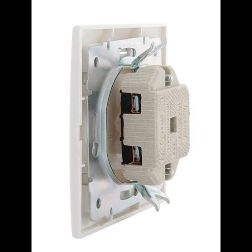 Розетка 1-м СП Mira 16А IP20 без заземл. с бел. вставкой керамика бел. LEZARD 701-0202-121 фото 4