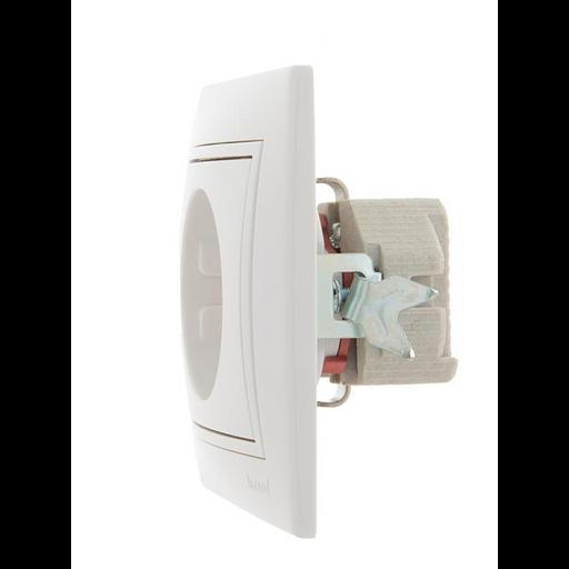 Розетка 1-м СП Mira 16А IP20 с заземл. защ. шторки с бел. вставкой керамика бел. LEZARD 701-0202-124 фото 3