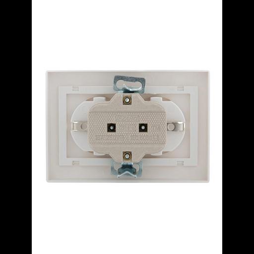 Розетка 2-м СП Mira 16А IP20 с заземл. с бел. вставкой керамика бел. LEZARD 701-0202-127 фото 4