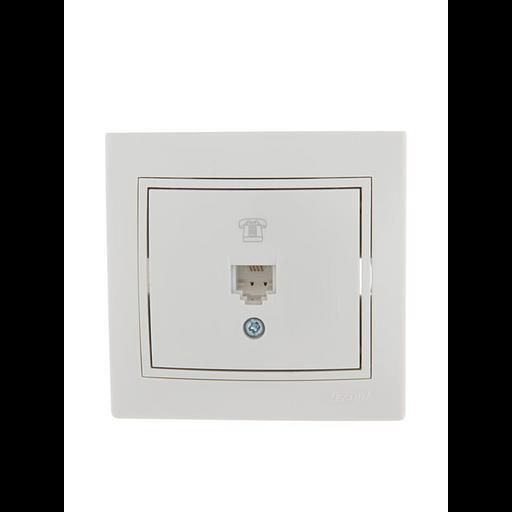 Розетка телефонная 1-м СП Mira RJ11 бел./бел. LEZARD 701-0202-137 фото 1