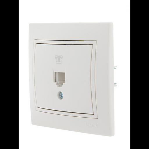 Розетка телефонная 1-м СП Mira RJ11 бел./бел. LEZARD 701-0202-137 фото 2