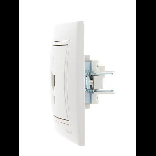 Розетка телефонная 1-м СП Mira RJ11 бел./бел. LEZARD 701-0202-137 фото 3