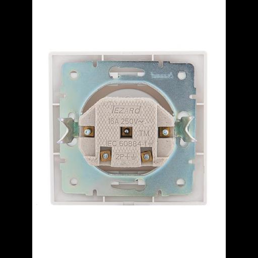 Розетка 1-м СП Mira 16А IP20 без заземл. с сер. вставкой керамика бел. LEZARD 701-0215-121 фото 4