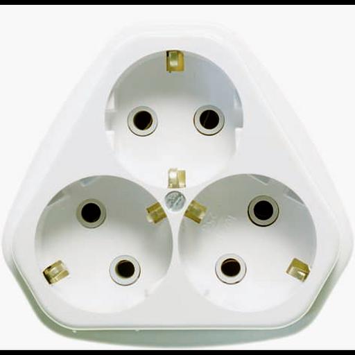 Розетка 3-м ОП РА10/16-833 16А IP20 с заземл. бел. Кунцево 5921 фото 1