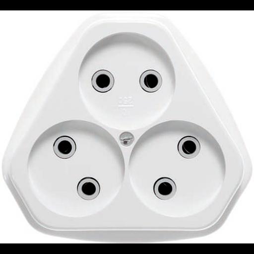 Розетка 3-м СП РС10-394 10А IP20 бел. Кунцево 5928 фото 1