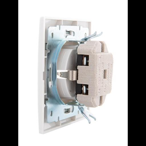 Розетка 1-м СП Mira 16А IP20 с заземл. с сер. вставкой керамика бел. LEZARD 701-0215-122 фото 5