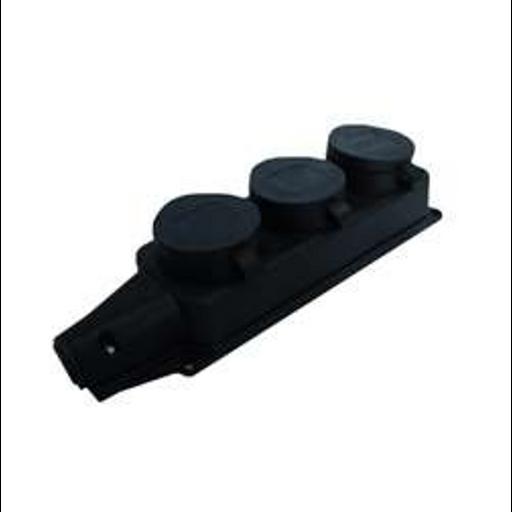 Колодка удлинителя 3-м с заземл. 16А IP44 1ф 250В еврослот с заглушками каучук UNIVersal 602230 фото 1