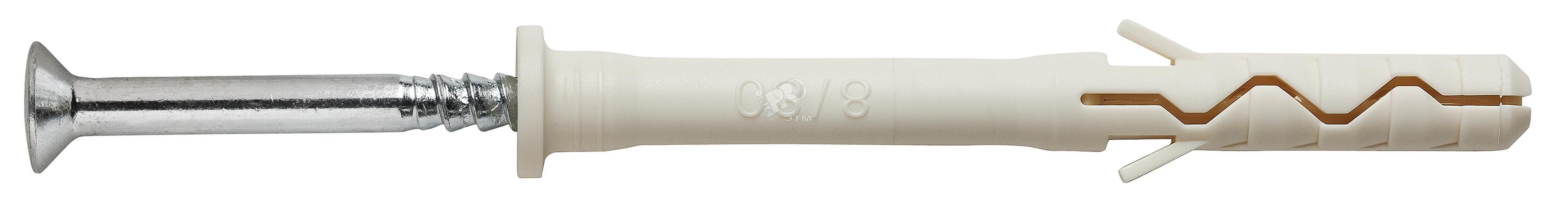 Дюбель-гвоздь 8х100 LYT LK SP цилиндрический бортик, нейлон (100шт) фото 1