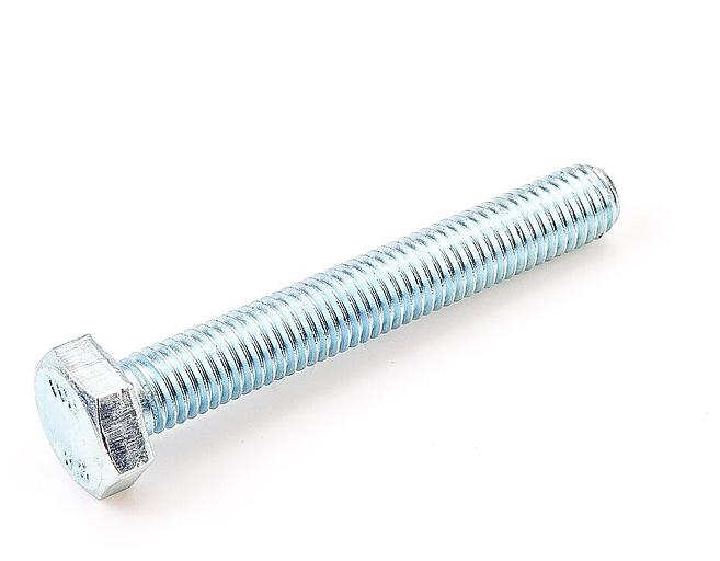Болт DIN 933 М12х30 полная резьба шестигранная голова класс прочности 5.8 покрытие цинк фото 1