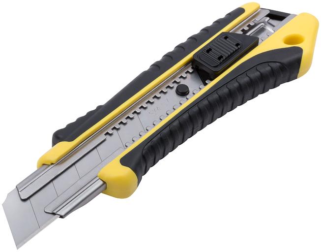 Нож технический 25 мм усиленный прорезиненный фото 2