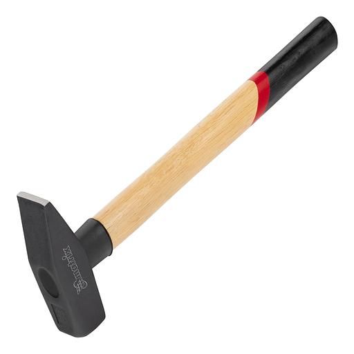 Молоток слесарный, 800 г, квадратный боек, деревянная рукоятка фото 1