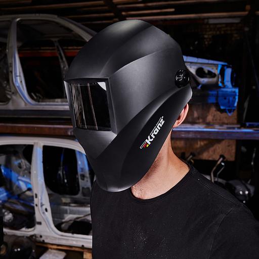 Маска сварщика с черным минеральным стеклом DIN 9 фото 2