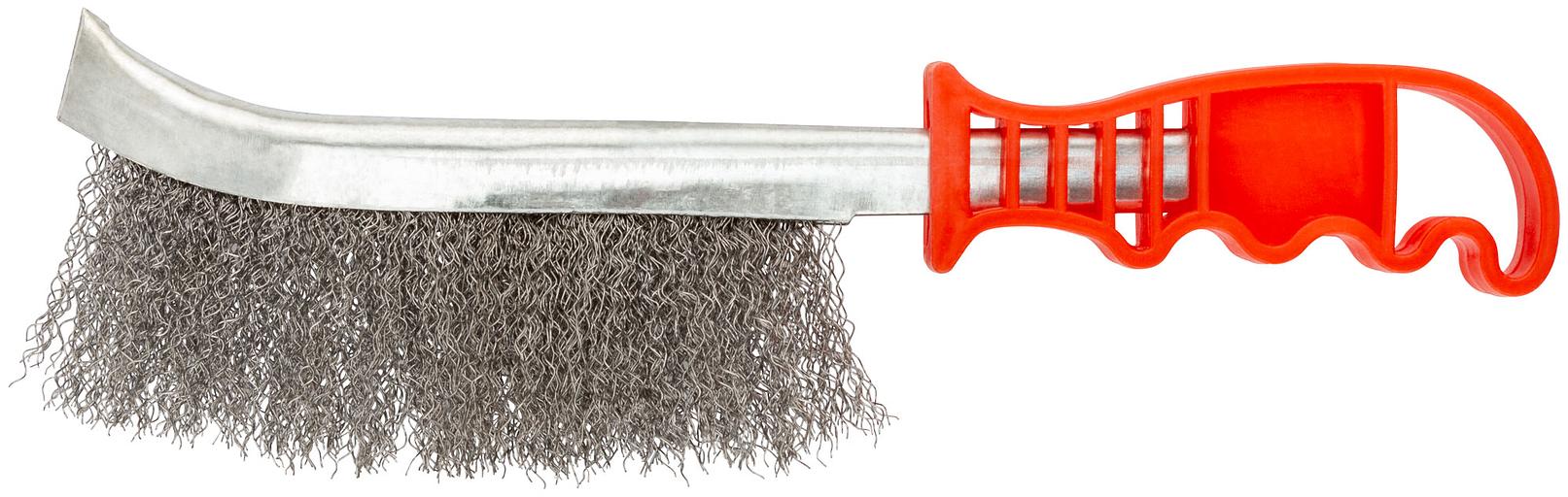 Кордщетка с изогнутой пластиковой ручкой стальная тип А фото 1