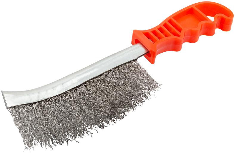 Кордщетка с изогнутой пластиковой ручкой стальная тип А фото 2