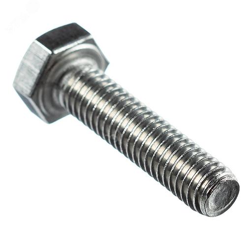 Болт DIN 933 М10х35 полная резьба шестигранная голова класс прочности 5.8 покрытие цинк фото 1