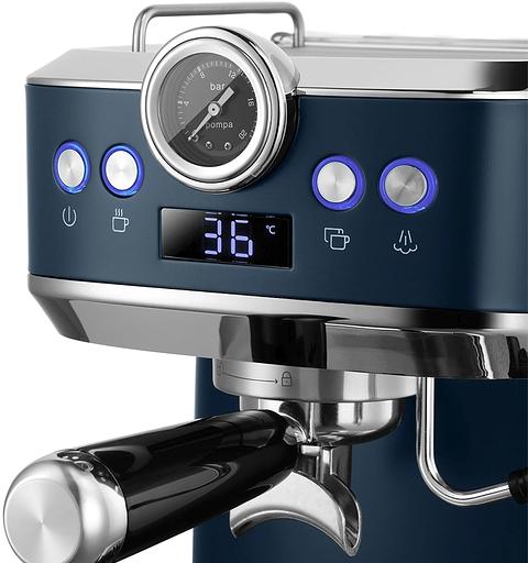 Кофеварка рожковая Kitfort КТ-7429 1360Вт синий/нержавеющая сталь фото 3