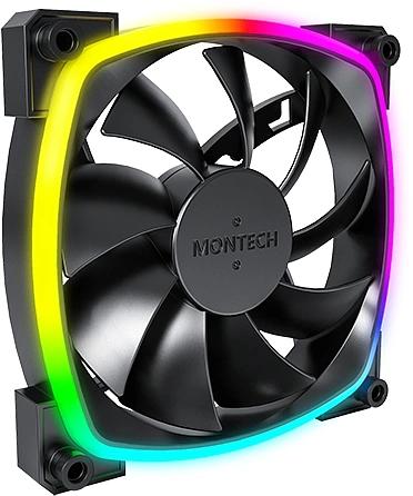 Вентилятор для корпуса Montech AX120 ARGB 120х120x25 черный 4-pin 27дБ (упак.:3шт) (AX120 PWM BLACK 3 IN 1) Ret фото 2