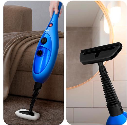 Швабра паровая Kitfort КТ-3927 1300Вт синий/черный фото 3