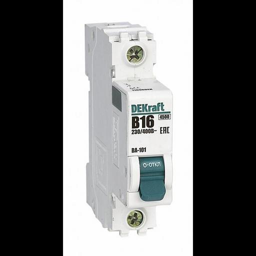 Выключатель автоматический модульный 1п B 16А 4.5кА ВА-101 DEKraft 11006DEK фото 1