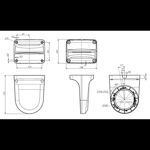 Настенный кронштейн для купольных камер OMNY ACC VD3 фото 3