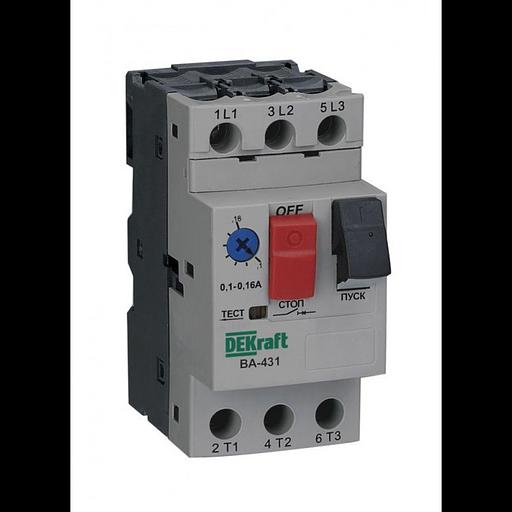 Выключатель автоматический для защиты двигателя 3п 0.63-1.0А 100кА ВА-431 DEKraft 21224DEK фото 1