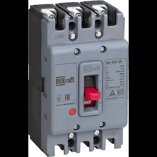 Выключатель автоматический 3п 200А 36кА ВА-303 DEKraft 22754DEK фото 1