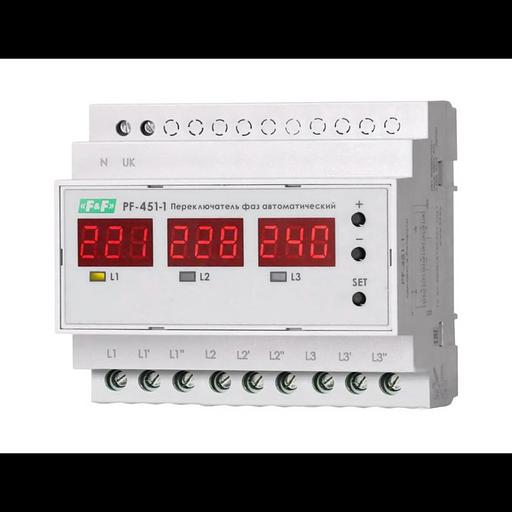 Переключатель фаз автоматический PF-451-1 (2 режима работы: с или без приоритетной фазы. Порог перек фото 1