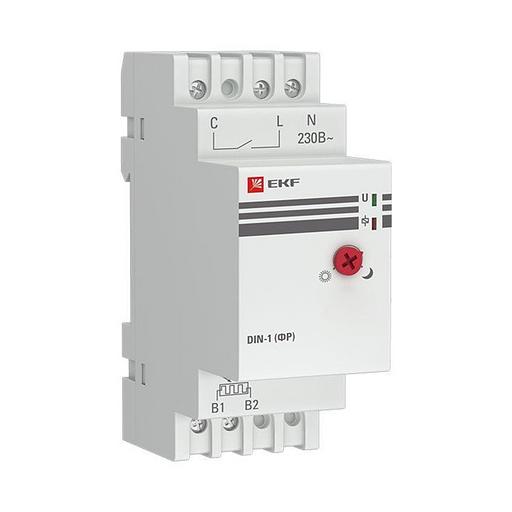 Фотореле с выносным датчиком DIN-1 (ФР) 2-100Лк 25А (3000Вт) EKF fr-din-1-25 фото 1