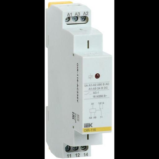 Реле промежуточное OIR 1 конт. (16А) 230В AC IEK OIR-116-AC230V фото 1