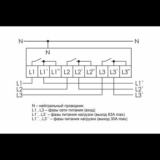 Реле контроля напряжения CP-723 (трехфазное; два режима работы - три однофазных реле или трехфазное фото 1