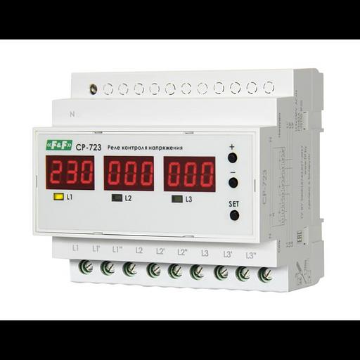 Реле контроля напряжения CP-723 (трехфазное; два режима работы - три однофазных реле или трехфазное фото 2