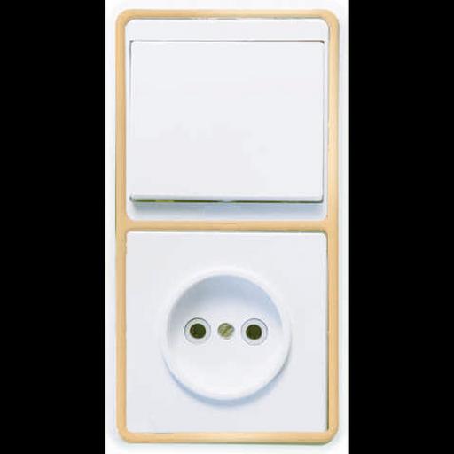 Блок БКВР-037 Бэлла (1-кл. выкл. + розетка) зол. Кунцево 5816 фото 1