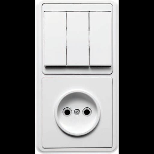 Блок БКВР-039 Бэлла (3-кл. выкл. + розетка) Кунцево 5839 фото 1