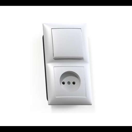 Блок СП БКВР-408 Селена (1-кл. выкл. + розетка) бел. Кунцево 8200 фото 1