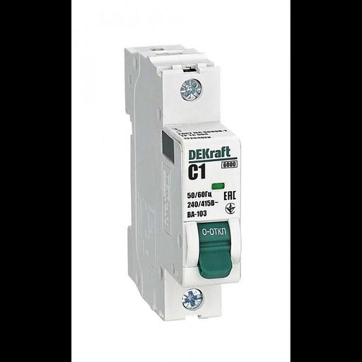 Выключатель автоматический модульный 1п C 1А 6кА ВА-103 DEKraft 12264DEK фото 1