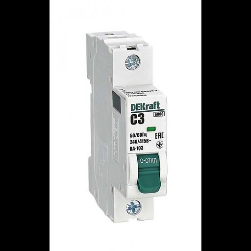 Выключатель автоматический модульный 1п C 3А 6кА ВА-103 DEKraft 12266DEK фото 1