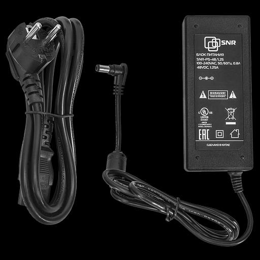 Блок питания SNR-PS-AC/DC-48/1.25, 48В, 1.25А, 5x2.5мм коннектор (аналог CP-PWR-CUBE-3) фото 1