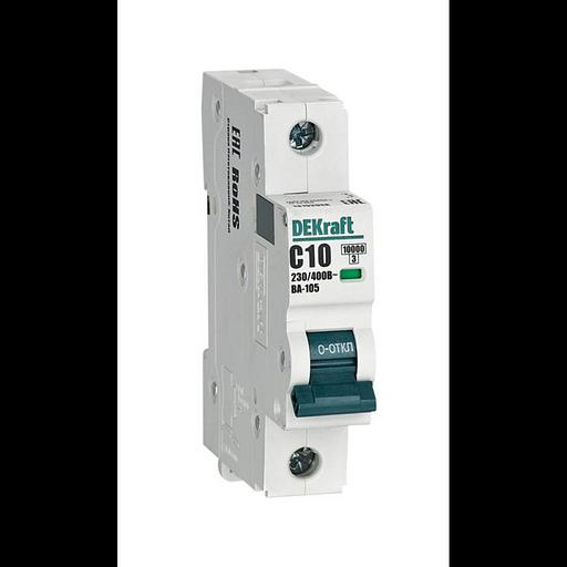 Выключатель автоматический модульный 1п C 10А 10кА ВА-105 DEKraft 13152DEK фото 1