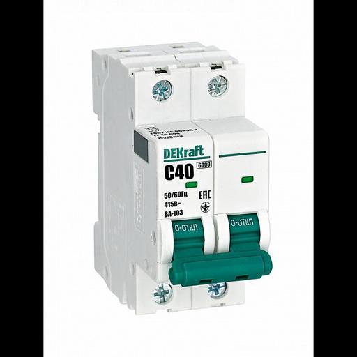 Выключатель автоматический модульный 2п C 40А 6кА ВА-103 DEKraft 12293DEK фото 1
