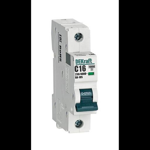 Выключатель автоматический модульный 1п C 16А 10кА ВА-105 DEKraft 13153DEK фото 1