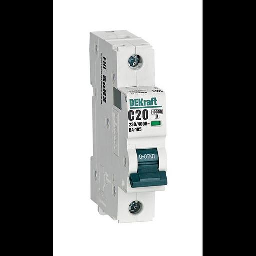 Выключатель автоматический модульный 1п C 20А 10кА ВА-105 DEKraft 13154DEK фото 1