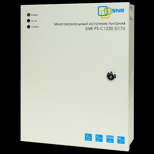 Многоканальный источник питания SNR-PS-C1230-D17U, 16x1.56А+ 1x5А, 12В DC, 30A, АКБ 2х9Ач (без АКБ в комплекте) фото 1