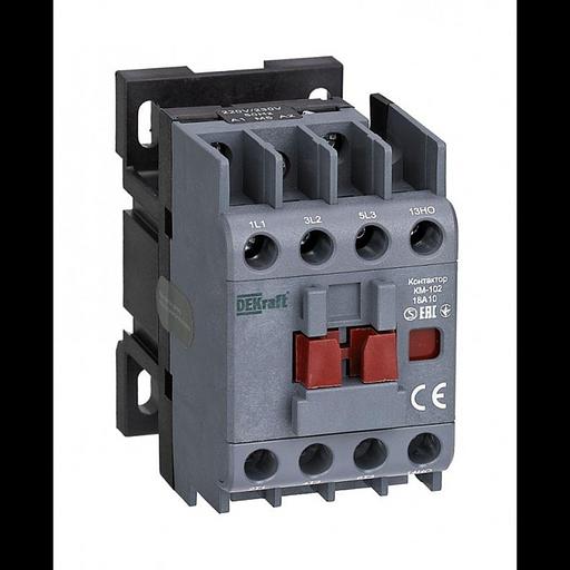 Контактор КМ-102 3п 18А кат. 230В AC 1НО AC-3 AC-4 DEKraft 22003DEK фото 1