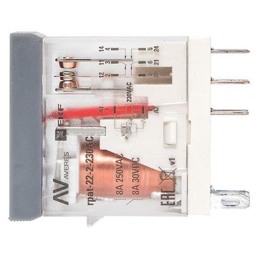 Реле промежуточное с кнопкой и мех. индикацией RPAt 22/2 8А 230В AC EKF rpat-22-2-230AC фото 1