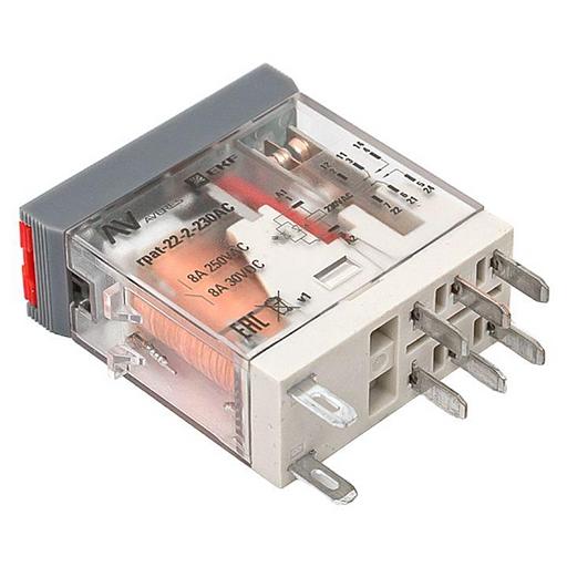 Реле промежуточное с кнопкой и мех. индикацией RPAt 22/2 8А 230В AC EKF rpat-22-2-230AC фото 2
